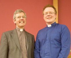 Queen's chaplain the Rev Barry Forde (right) with a former chaplain at the university, the Ven Stephen Forde, Archdeacon of Dalriada.