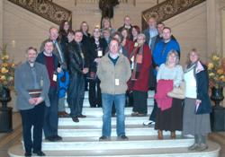 The CGMC group at Stormont. Connor Training-Co-ordinator Peter Hamill is standing centre, front.