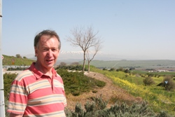 Reg Haslett takes in the scenery at the Golan Heights.