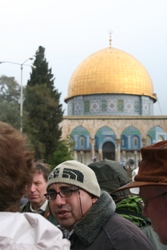 Guide Samer outside the Dome of the Rock in Jerusalem.