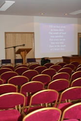 Inside the new church before the Service of Dedication.