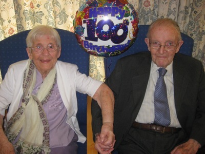 Wilma celebrates her 100th birthday with husband Kyle, 98!