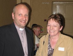 The Rev Canon Alan Abernethy, Bishop-Elect of Connor, and the Rev Edith Quirey, St Stephen's and St Luke's, at the Dublin meeting.