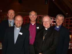 The new ministry programme project team along with the Archbishop. From left to right are Andrew McNeile (Project officer), Canon Alan Abernethy, Archbishop Alan Harper, Bishop Richard Clarke, Bishop Michael Jackson (chair).