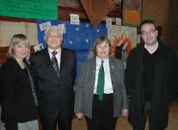 Laura Thompson, Cyril Rosenberg, Sister Valerie Thom, and Peter Richardson at the exhibition.