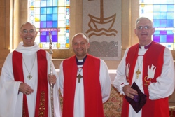 The Archbishop of Armagh, the Most Rev Alan Harper, the new Bishop of Connor, the Rt Rev Alan Abernethy, and the Archbishop of Dublin, the Most Rev John Neill.
