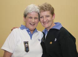 Retiring Brownie leaders Margaret Benson and Irene Bethel.
