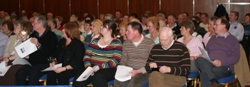 A section of the large crowd which attended Bishop Alan's second Lent seminar in Antrim.
