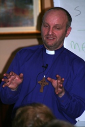 Bishop Alan speaking during his Lenten seminar in Antrim.