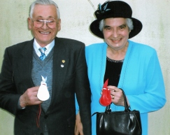 John Swan and his wife Isobel with the Maundy purses. Photo courtesy of Ballymena Times.