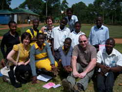 Rev Alan McCann with some of the small group leaders he trained at several secondary schools.