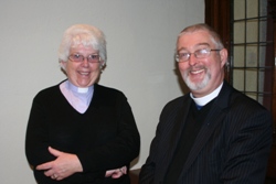 The Rev Helen McArthur and the Rev John Budd at the Quiet Day.