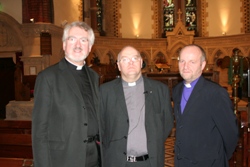 Left to right: Canon Walter Lewis, rector of St Thomas's; Fr Mark-Ephrem Nolan, speaker; and Bishop Alan Abernethy at the Quiet Day.