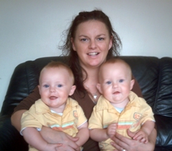 Davina Greer with Owen (left) and Charlie.
