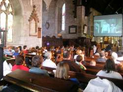 Watching 'The Lion, the Witch and the Wardrobe' in St Nicholas.