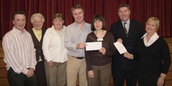 Presentation of the proceeds from the ‘Music in May’ lunchtime concerts held in Christ Church Parish, Lisburn in May 2006.  Pictured L to R are:  Rev Paul Dundas (Rector), Sylvia Creighton, Roberta Thompson, Richard Yarr (Organist), Janna Moore (Marie Curie), Tom Doran (Christ Church Challenge - Fund Raising Committee), and Freda Scott.