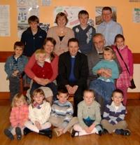 CMS Ireland Mission partners Billy and Jenny Smyth and their two children Abigail and Caleb are pictured with the Rector, the Rev Paul Dundas and some of Christ Church Parish, Lisburn’s Sunday School teachers and children last Sunday morning.  Included in the picture are L to R: (back row) Peter Thompson, Zoe Crowe (Superintendent), Conor Neil and Tim Littler.