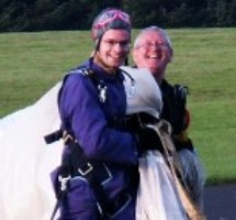 A brave man! - Rev Niall Sloane after his parachute jump.