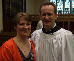 The Rev Adrian Halligan and his wife Wendy.