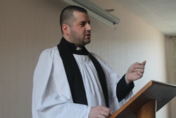 The Rev Brian Lacey, preaching at a service to open a recent CME training session.