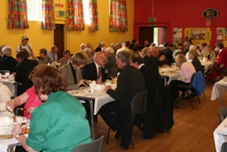 One of the busy dining halls at St Brigid's during the evening meal.