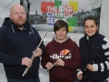 Jonathan McMullan, Laura Smith and Kelsey McCormick (Lisburn Fusiliers Flute Band) pictured prior to taking part in the ‘Maundy Thursday Service’ in a marquee at Hillhall Estate on Thursday 13th April.