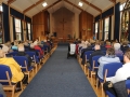 Derryvolgie Parish Church packed to capacity for a short time of reflection prior to the start of the Lambeg Churches ‘Good Friday carrying of the cross walk of witness’.
