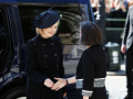 Press Eye - Belfast - Northern Ireland - 13th September 2022 - Visit to Northern Ireland by His Majesty The King and Her Majesty The Queen Consort. Prime Minister Liz Truss pictured with Madeleine Alessandri, Permanent Secretary at the Northern Ireland Office at St AnneÕs Cathedral in Belfast for a Service of Reflection.Photo by Kelvin Boyes / Press Eye.