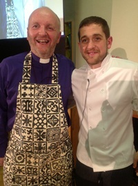 Two Little Chefs - Bishop Alan Abernethy and Aaron Heasley.