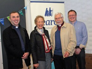 The Rev Rob Clements, Canon Ginnie Kennerly, Bishop Harold Miller and the Rev Barry Forde at the launch of SEARCH in The Hub. Picture: Annette McGrath.