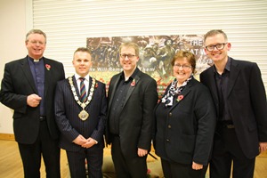 At the concert are, from left: The Rev Canon Nigel Baylor, rector; Thomas Hogg, Mayor of Newtownabbey Borough; Jonathan Rea, New Irish Arts; Etta Halliday, New Irish Arts; and the Rev Jonny Campbell-Smyth, curate.