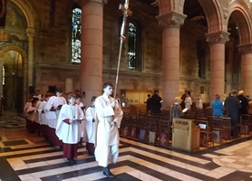 The St George's Choir in procession in St Anne's Cathedral.
