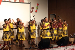 The colourful African Children's Choir in St Paul's.