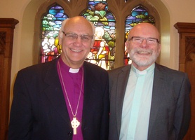 The Rev Bob Cotter with Bishop Ken after the anniversary service on December 1.