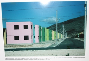 Housing built by the govenment in Haiti, but never occupied because building stopped before sanitation, water and other essential services were put in.