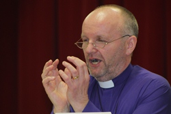 Bishop Alan speaking during a Lent Seminar in Bushmills in 2014.