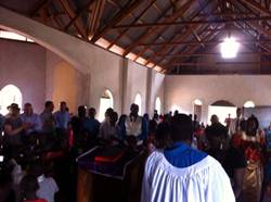 Worship in St Apollo Church on Sunday.