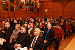 A large crowd attended the 58th annual Thelogical Lecture at Queen's, held in the Great Hall.