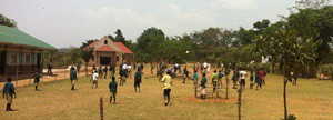 Children enjoying sport at the St Apollo School in Luwero.
