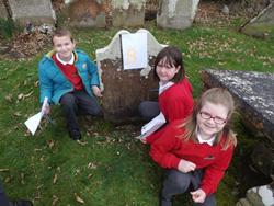 Corey, Jazmin & Katie find Margaret Bailie’s grave. Margaret lived to the age of 111!