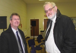 Mr Jeffrey Donaldson, MP for Lagan Valley and Mr Bert Tosh, Cleric and Broadcaster who were members of the Panel for A Discussion Forum on putting Faith into Practice held by St Mark's Church, Parish of Ballymacash.