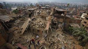 Devastation in Nepal following Saturday's earthquake.