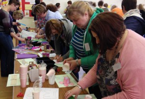 Children's ministry leaders get stuck in during the Messy Church workshop at the Equipped Training Day.