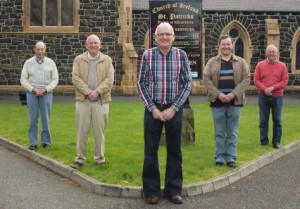 The Ballymena Bellringers outside St Patrick's Church on VE Day 2015.