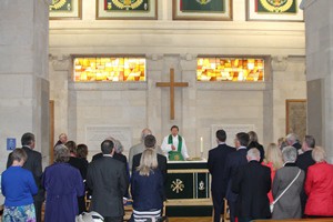The Service gets underway in the newly re-ordered Regimental Chapel.