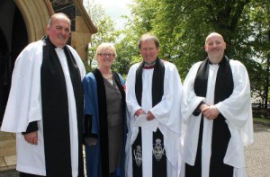 Rev John McClure, Mrs Audrey Wales  MBE,  Dean Mann and the Rev Iain Jamison. 