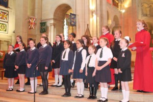 Girls singing during the concert in St Anne's.