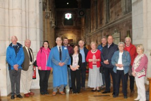 Those who attended the Over 50’s Volunteer Taster Day at St Anne’s Cathedral are shown round by tour guide Vernon Clegg.