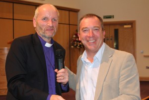 Bishop Alan thanks former PSNI Chief Constable Sir Matt Baggott after his talk at Connor Synod on September 23.
