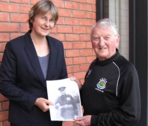RCB historian Dr Susan Hood met Kenny McKeague, grandson of WW1 soldier William James Millikin in Belfast recently.